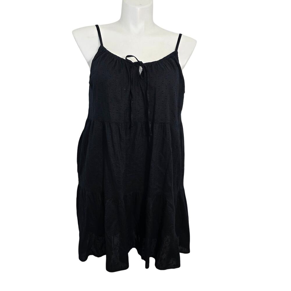 Old Navy Sleeveless Tiered Dobby Swing black cami dress sz L - Picture 2 of 8
